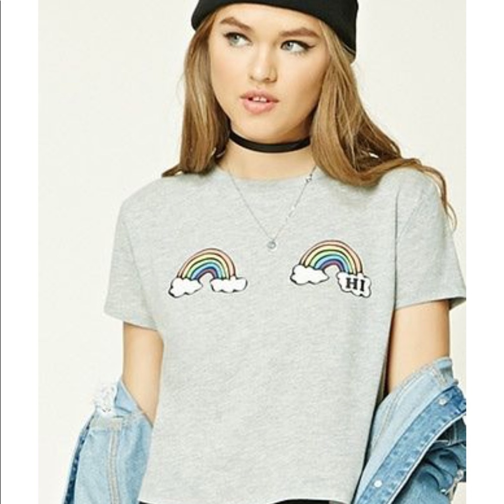 Hi rainbow graphic tee